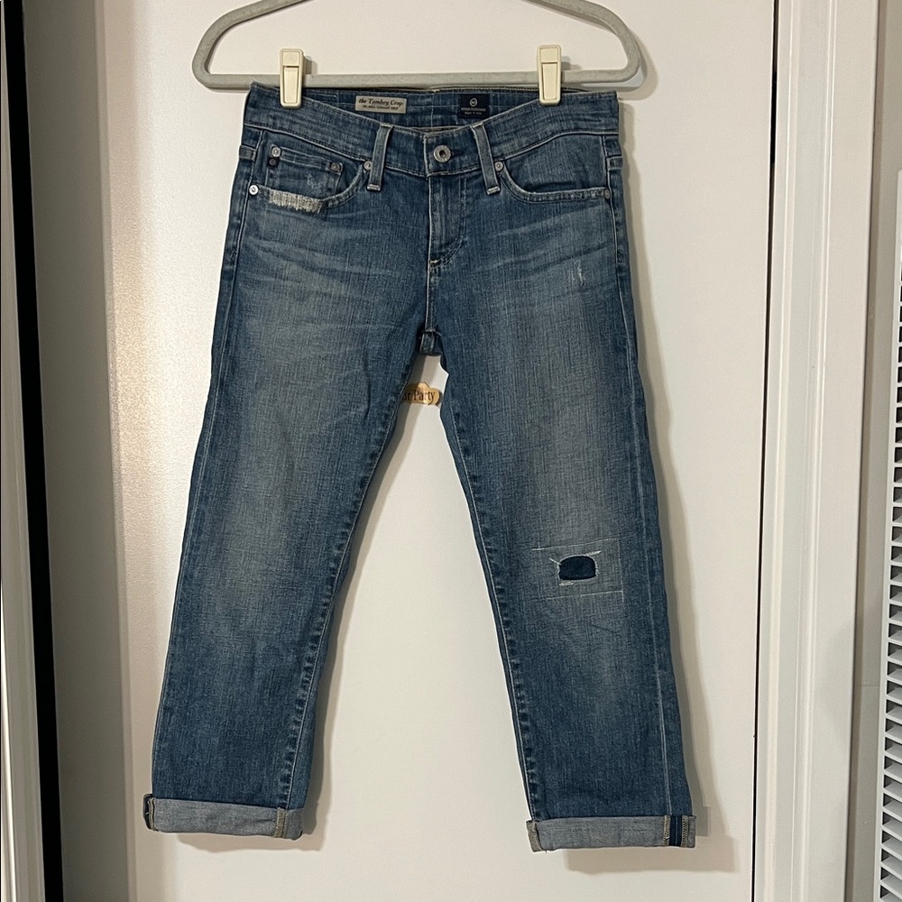 AG Adriano Goldschmied Cropped Blue Jeans